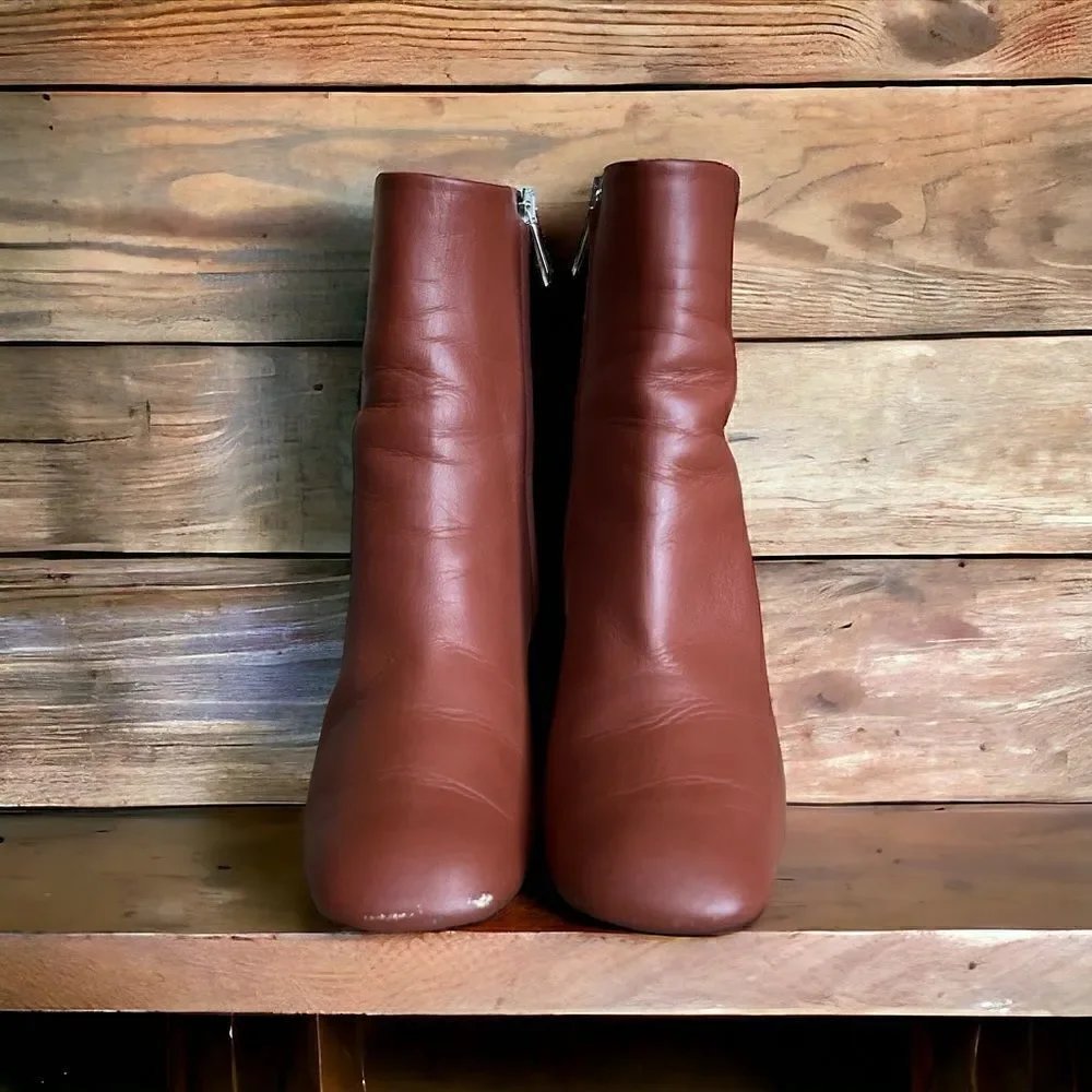 NEOUS Tan Clowesia Leather Ankle Boots - Size 38.5